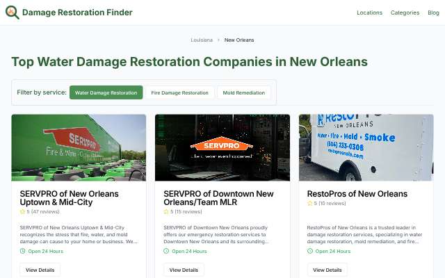 RestoPros of New Orleans's page as the assistant saw it