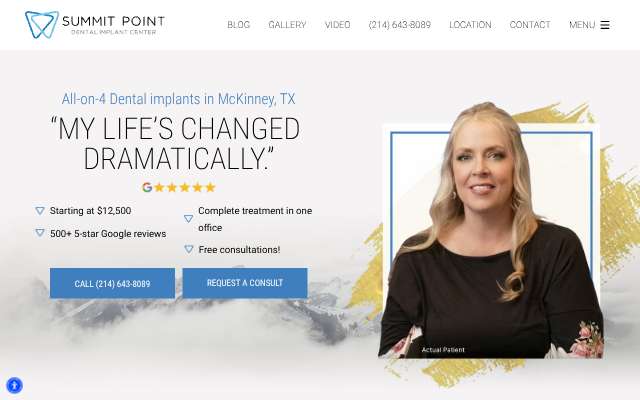 Summit Point Dental Implant Center's page as the assistant saw it