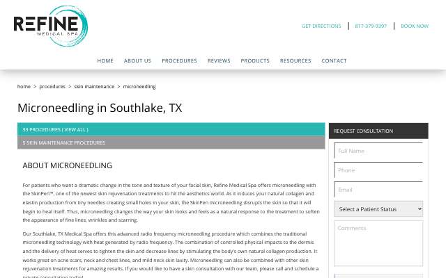 Page cited for Refine Medical Spa