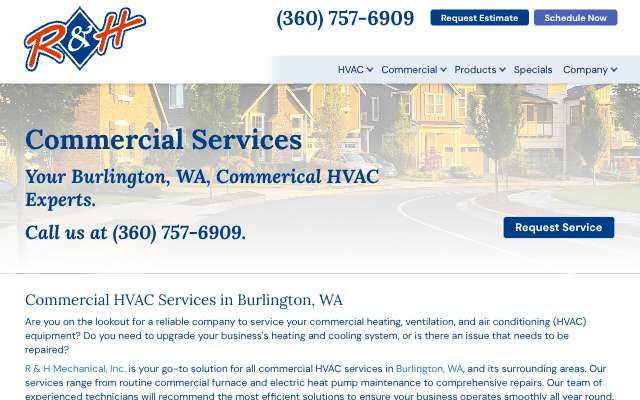 R & H Mechanical, Inc.'s page as the assistant saw it