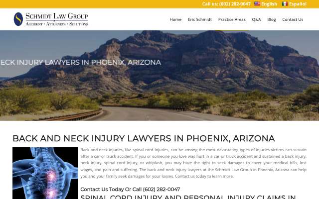 Schmidt Law Group's page as the assistant saw it