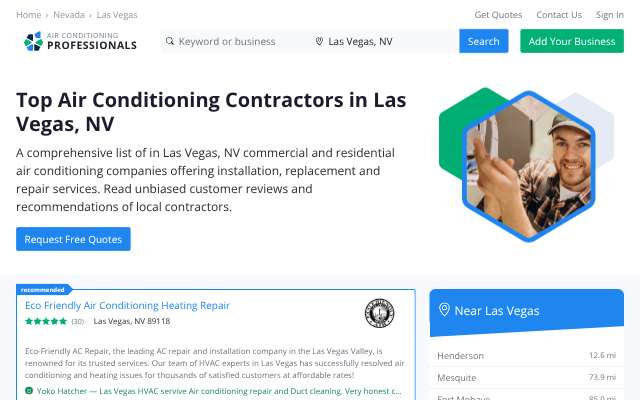Elite Plumbing, Heating & Air Conditioning's page as the assistant saw it