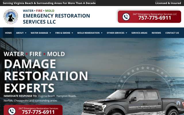 Page cited for Emergency Restoration Services