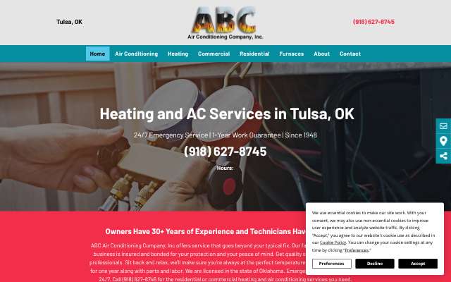 ABC Air Conditioning Company's page as the assistant saw it