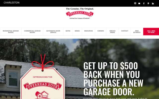 Page cited for Overhead Door Company of Charleston