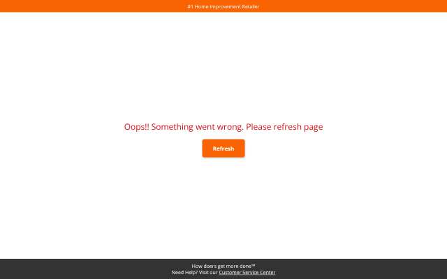 The Home Depot's page as the assistant saw it