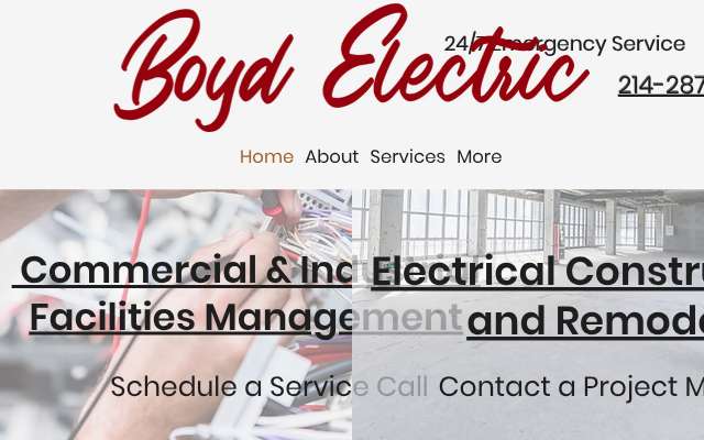 Boyd Electric's page as the assistant saw it