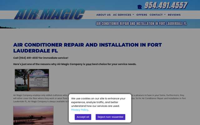 Air Magic's page as the assistant saw it