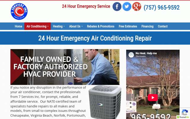 7 Services Inc.'s page as the assistant saw it