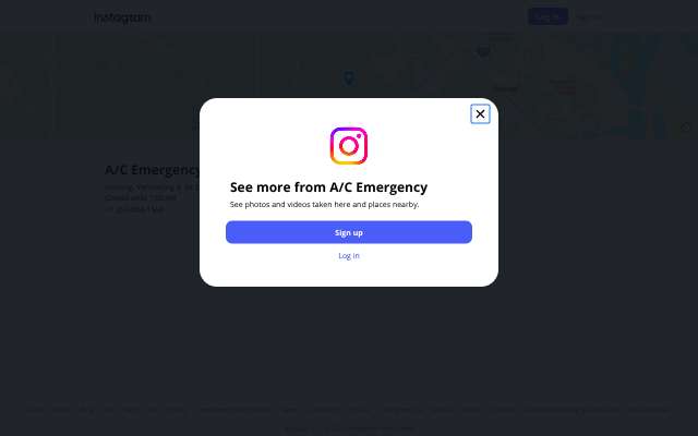 A/C Emergency Team's page as the assistant saw it