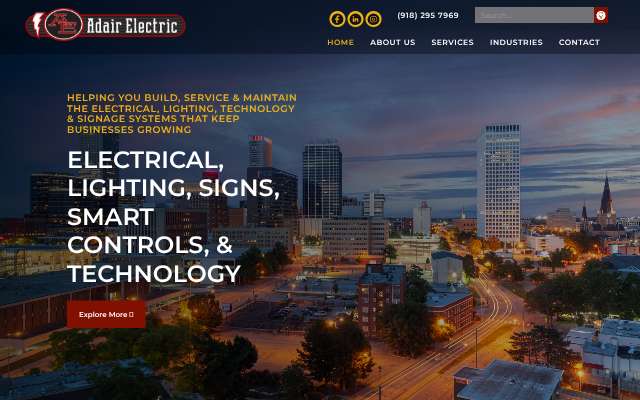 Adair Electric Inc's page as the assistant saw it