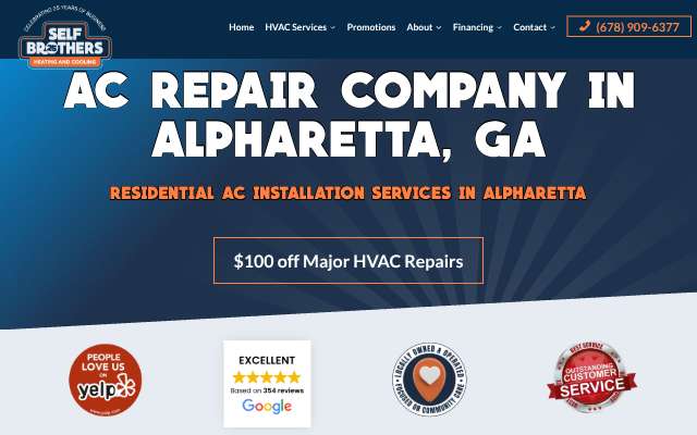 Self HVAC's page as the assistant saw it