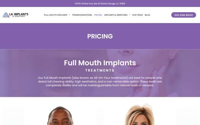 Page cited for LA Implants and Dentures