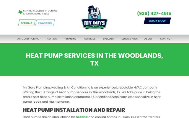 My Guys Plumbing, Heating & Air Conditioning's page as the assistant saw it