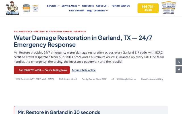 Mr. Restore's page as the assistant saw it