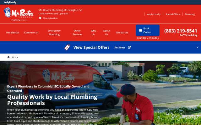 Mr. Rooter (Lexington, SC)'s page as the assistant saw it