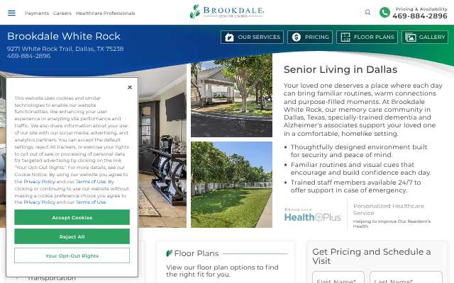 Brookdale White Rock's page as the assistant saw it