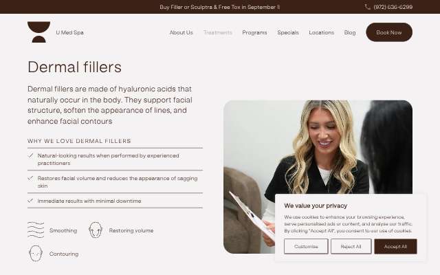 Page cited for U Med Spa