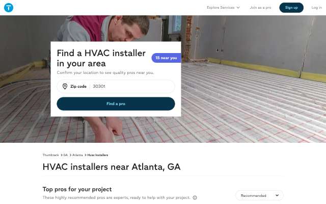 Qua Knows Heating and Air's page as the assistant saw it
