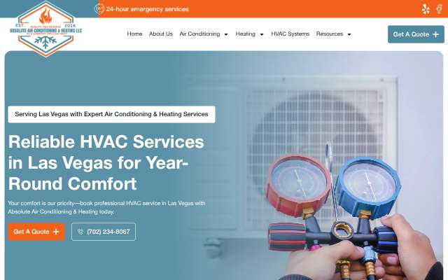 Absolute Air Conditioning & Heating LLC's page as the assistant saw it
