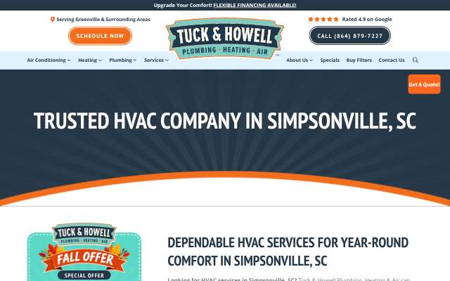 Tuck & Howell Plumbing, Heating & Air's page as the assistant saw it