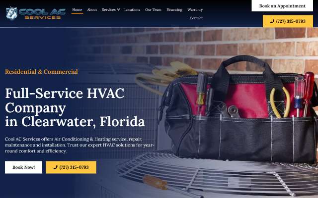 Cool AC Services's page as the assistant saw it