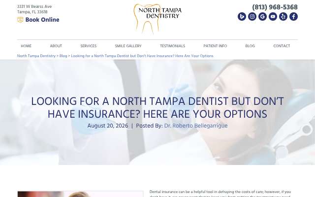 North Tampa Dentistry (Dr. Roberto Bellegarrigue)'s page as the assistant saw it