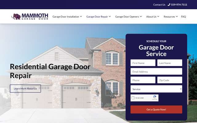 Page cited for Mammoth Garage Door