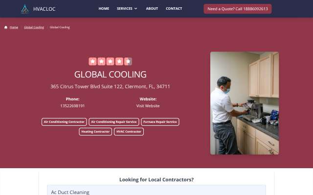 Global Cooling's page as the assistant saw it