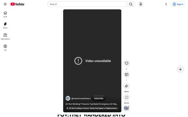 Maximum Air's page as the assistant saw it