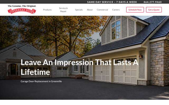 Page cited for Overhead Door Company of Greenville
