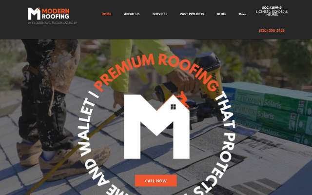 Modern Roofing's page as the assistant saw it