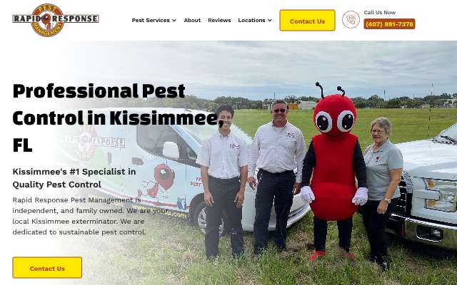 Rapid Response Pest Management's page as the assistant saw it