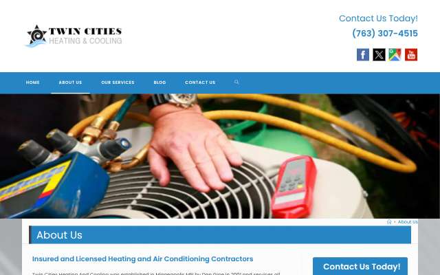 Twin Cities Heating And Cooling (twincityhvac.com)'s page as the assistant saw it