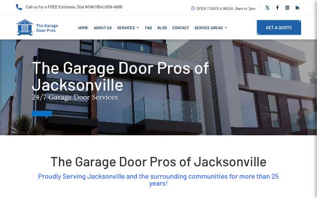 The Garage Door Pros of Jacksonville's page as the assistant saw it