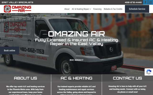Omazing Air's page as the assistant saw it