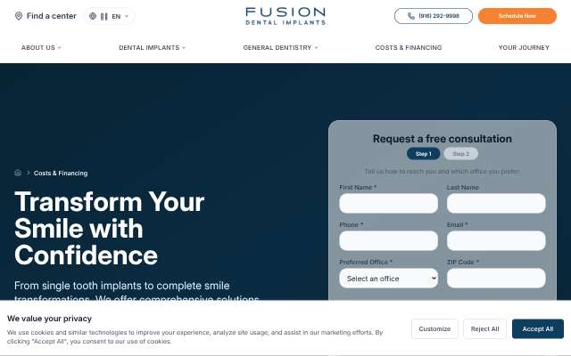 Fusion Dental Implants's page as the assistant saw it