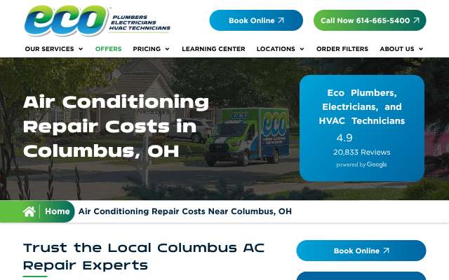 Eco Plumbers's page as the assistant saw it
