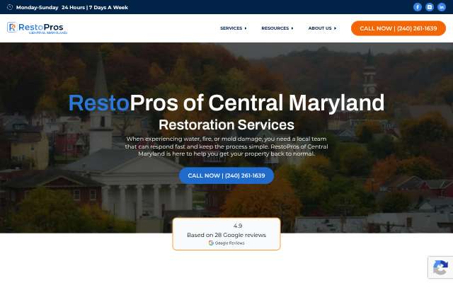 RestoPros of Central Maryland's page as the assistant saw it