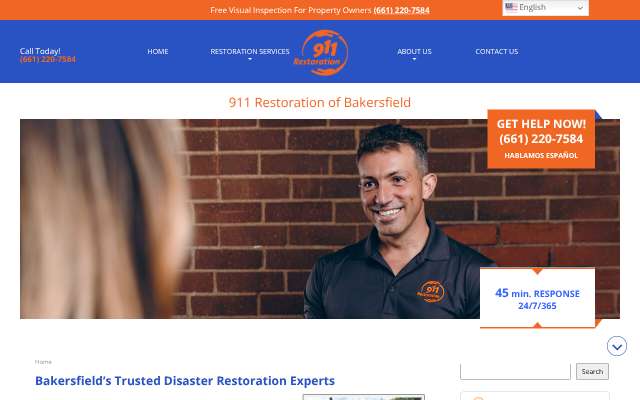 Page cited for 911 Restoration of Bakersfield