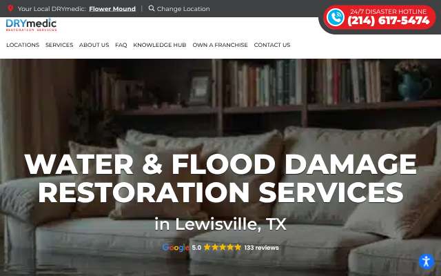 DRYmedic Restoration Services of Flower Mound's page as the assistant saw it