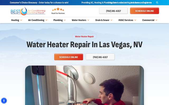 BEST Air Conditioning Plumbing Repair's page as the assistant saw it