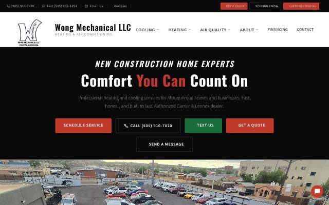 Wong Mechanical LLC's page as the assistant saw it