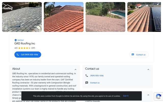 Page cited for GRD Roofing Inc