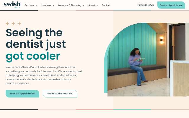 Swish Dental's page as the assistant saw it