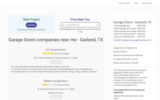 His Door Service's page as the assistant saw it