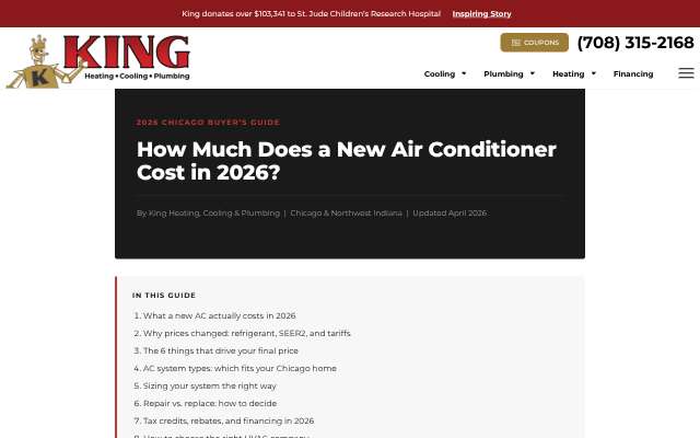 Page cited for King Heating