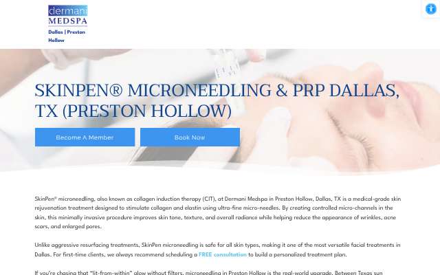 dermani MEDSPA Preston Hollow's page as the assistant saw it