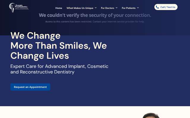 Dr. Carlos Castro, Georgia Prosthodontics's page as the assistant saw it