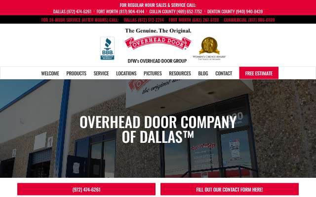 Page cited for Overhead Door Company of Dallas